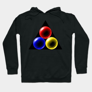 Triangle with Red, yellow and Blue Glass Balls Hoodie